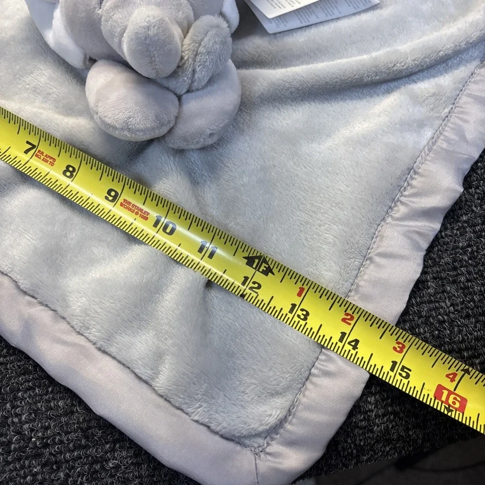 Carter's~Lgt Gray Elephant~Lovey Plush~2016 Security Baby Blanket~Satin Trim